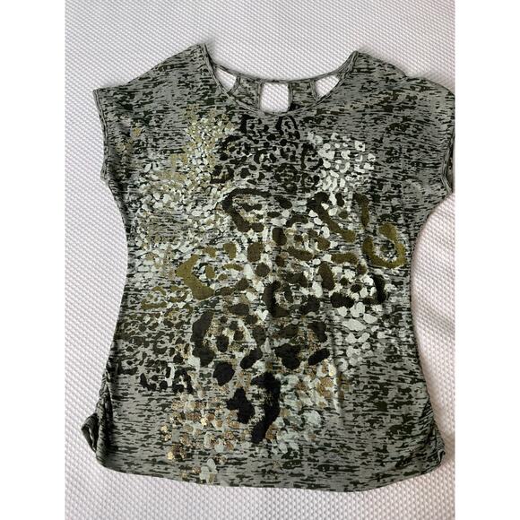 Contemporary Style Signature Studio Gray Green Camo Shirt with Gold Foil Size XL - Picture 8 of 16